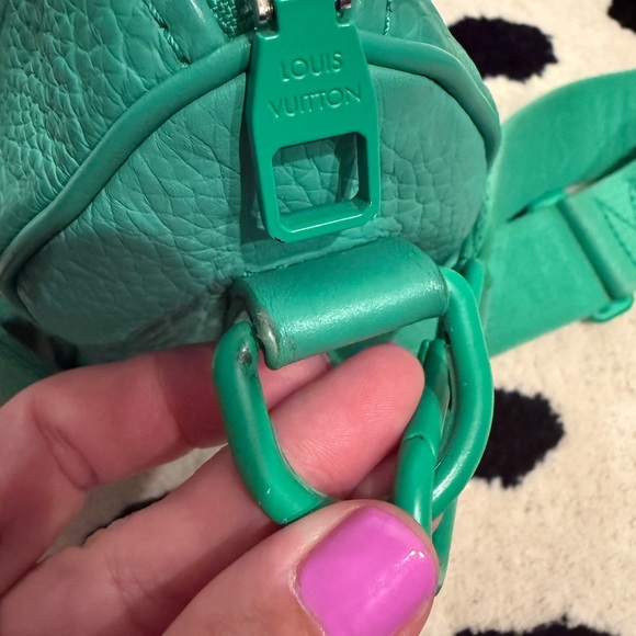 Keepall Bandouliere Bag Monogram Taurillon Leather 25 green rare AUTH ex cond - Picture 3 of 15